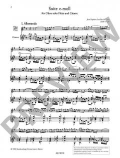 Suite e-Moll von Jean Baptiste Loeillet de Gant 