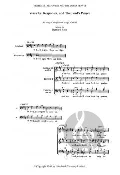 Versicles, Responses And The Lord's Prayer von Bernard Rose 