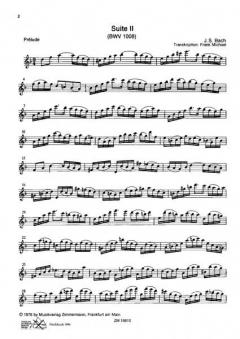 6 Suiten Nr. 2 BWV 1008 von Johann Sebastian Bach 