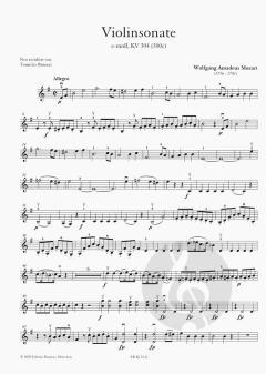 Violinsonate e-moll KV 304 (300c) von Wolfgang Amadeus Mozart im Alle Noten Shop kaufen