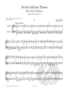 6 kleine Duos op. 8 von Ignaz Pleyel 