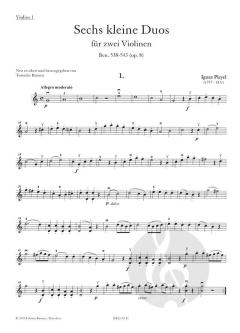 6 kleine Duos op. 8 von Ignaz Pleyel 