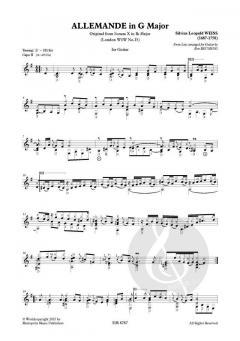 Sonata X (London nr.15) von Silvius Leopold Weiss 