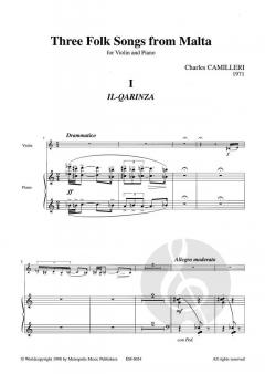 3 Folk-Songs from Malta von Charles Camilleri 