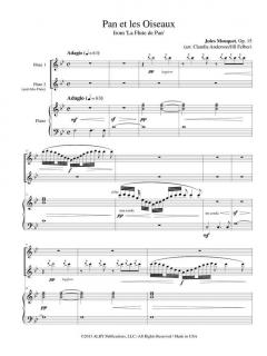 Pan et les Oiseaux from 'La Flute de Pan' von Jules Mouquet 