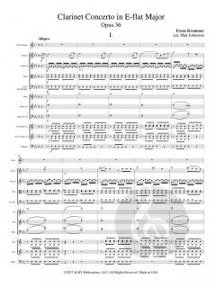 Clarinet Concerto in E-flat Major op. 36 von Franz Vincenz Krommer 