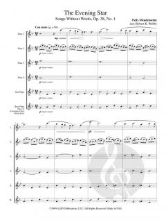 The Evening Star from 'Songs Without Words', Opus 38, No.1 von Felix Mendelssohn Bartholdy 