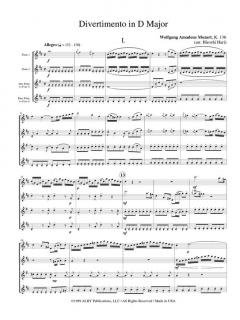 Divertimento in D Major, K. 136 von Wolfgang Amadeus Mozart 