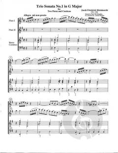 6 Trio Sonatas, Vol. 1 von Jakob Friedrich Kleinknecht 