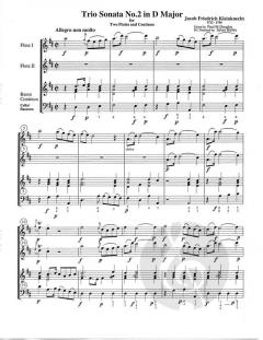 6 Trio Sonatas, Vol. 1 von Jakob Friedrich Kleinknecht 