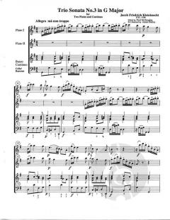 6 Trio Sonatas, Vol. 2 von Jakob Friedrich Kleinknecht 