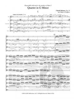 Quartet in G minor op. 10 von Claude Debussy 