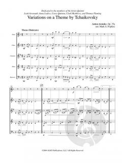 Variations on a Theme by Tchaikovsky op. 35a von Anton Arensky 