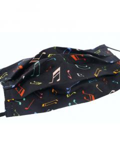 Gesichtsmaske mit Musik - Design 18: Noten schwarz/bunt 