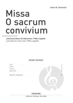 Missa O Sacrum Convivium von Alwin Michael Schronen 