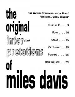 The Original Interpretations Of Miles Davis 