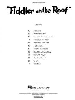 Fiddler On The Roof  von Jerry Bock 