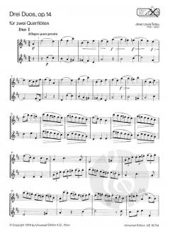 3 Duos op. 14 von Jean-Louis Tulou 