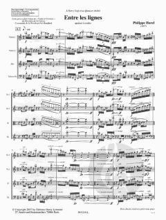 Entre les lignes - Quatuor no.1 von Philippe Hurel 