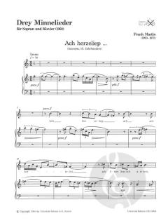Drey Minnelieder von Frank Martin 