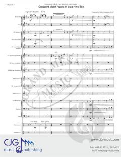 Crescent Moon Floats in Blue-Pink Sky von Walter Cummings 