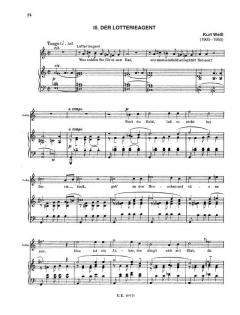 6 Stücke aus 'Der Silbersee' von Kurt Weill 