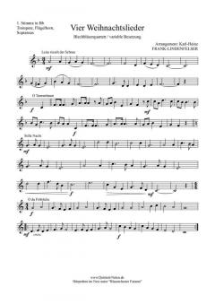 Vier Weihnachtslieder für Blechbläserquartett (Download) 