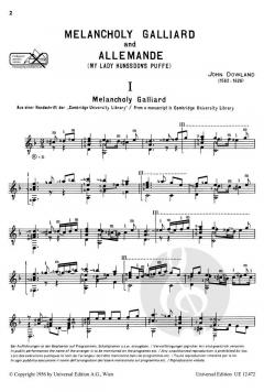 Melancholy Galliard And Allemande von John Dowland 