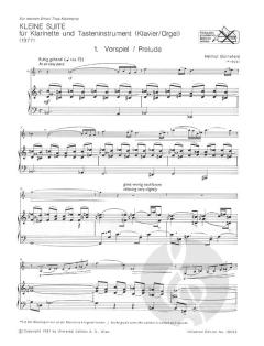 Kleine Suite von Helmut Bornefeld für Klarinette und Tasteninstrument (Klavier / Orgel) im Alle Noten Shop kaufen