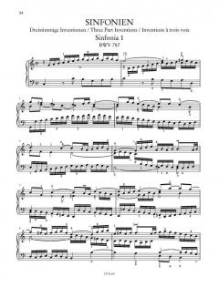 Inventionen und Sinfonien BWV 772 - 801 von Johann Sebastian Bach 