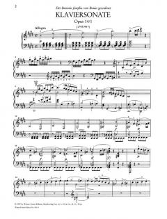 Sonaten E-Dur und G-Dur op. 14/1 + 2 von Ludwig van Beethoven 