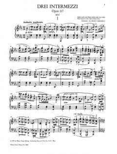 Drei Intermezzi op. 117 von Johannes Brahms 