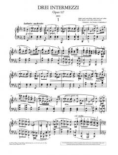 Drei Intermezzi op. 117 von Johannes Brahms 