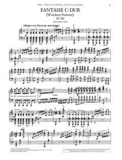 Fantasie C-Dur op. 15 D 760 von Franz Schubert 