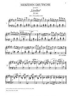 Ländler, Ecossaisen, Menuette von Franz Schubert 