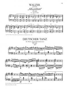 Walzer und Deutsche Tänze von Franz Schubert 
