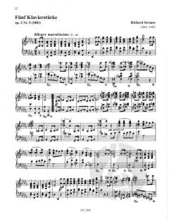 5 Klavierstücke op. 3 von Richard Strauss im Alle Noten Shop kaufen