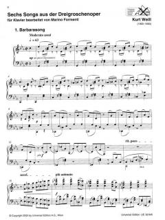 6 Songs aus der Dreigroschenoper von Kurt Weill 