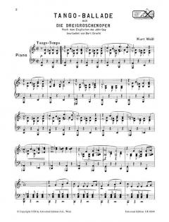 Tango-Ballade von Kurt Weill 