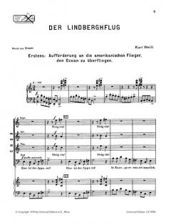 Der Lindberghflug (Der Ozeanflug) von Kurt Weill 