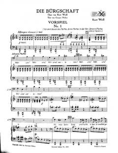 Die Bürgschaft von Kurt Weill 