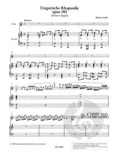 Ungarische Rhapsodie op. 385 von Wilhelm Popp 