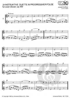 24 instruktive Duette op. 199 von Joseph Küffner 