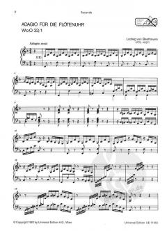 Adagio für die Flötenuhr WoO 33/1 von Ludwig van Beethoven für Orgel zu 4 Händen im Alle Noten Shop kaufen