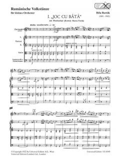 Rumänische Volkstänze für kleines Orchester von Béla Bartók im Alle Noten Shop kaufen (Partitur)