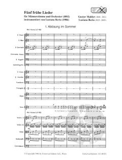 Fünf frühe Lieder von Gustav Mahler 