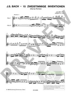 15 zweistimmige Inventionen BWV 772-786 BWV 772-786 von Johann Sebastian Bach 