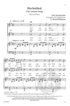 Herbstlied von Felix Mendelssohn Bartholdy 