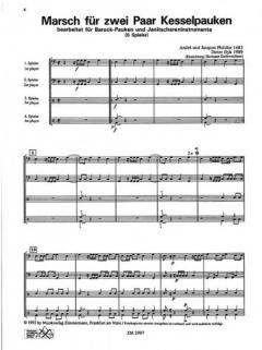 Marsch für zwei Paar Kesselpauken von Jacques Philidor für Barock-Pauken und Janitschareninstrumente (5 Spieler) im Alle Noten Shop kaufen