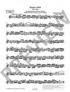 Sonate e-Moll BWV 1034 von Johann Sebastian Bach für Flöte und Bc (Gitarre) im Alle Noten Shop kaufen
